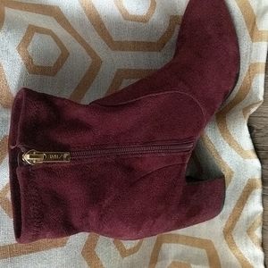 Asos Burgundy Faux Suede Booties